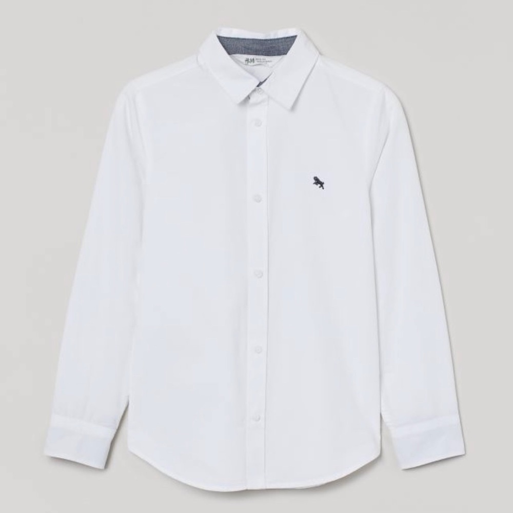 Boys White Button Up Shirt